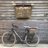 Image 1 of Saddlebag for motorcycle in waxed canvas, Motorbike bag Motorcycle bag Bicycle bag in waxed canvas B