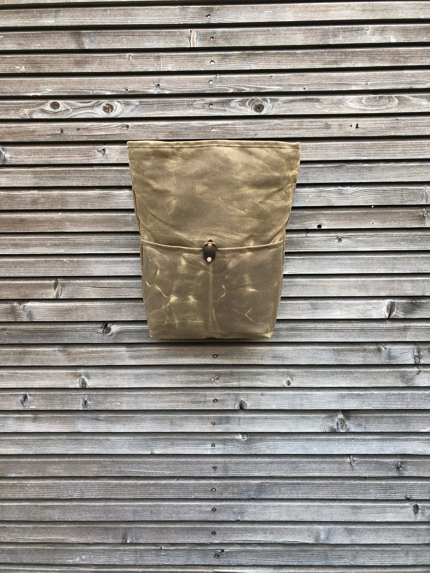 Image of Saddlebag for motorcycle in waxed canvas, Motorbike bag Motorcycle bag Bicycle bag in waxed canvas B