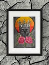 Skull with crown Original Watercolor Painting