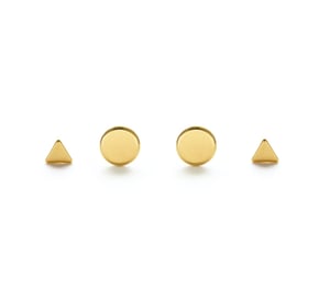 Image of Amano Gold Geometric Combo Stud Earrings