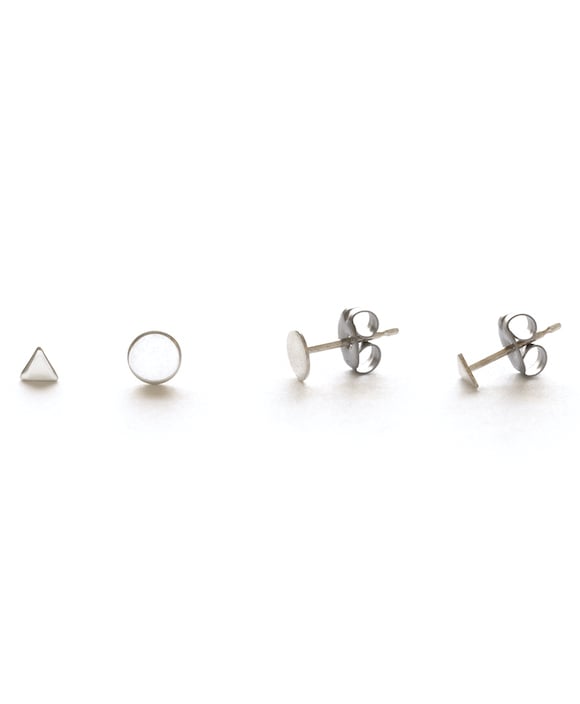 Image of Amano Silver Geometric Combo Stud Earrings