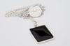 Black Rectangle Silver Necklace
