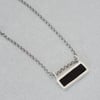 Light Thin Silver Necklace Black