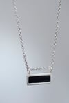 Light Thin Silver Necklace Black
