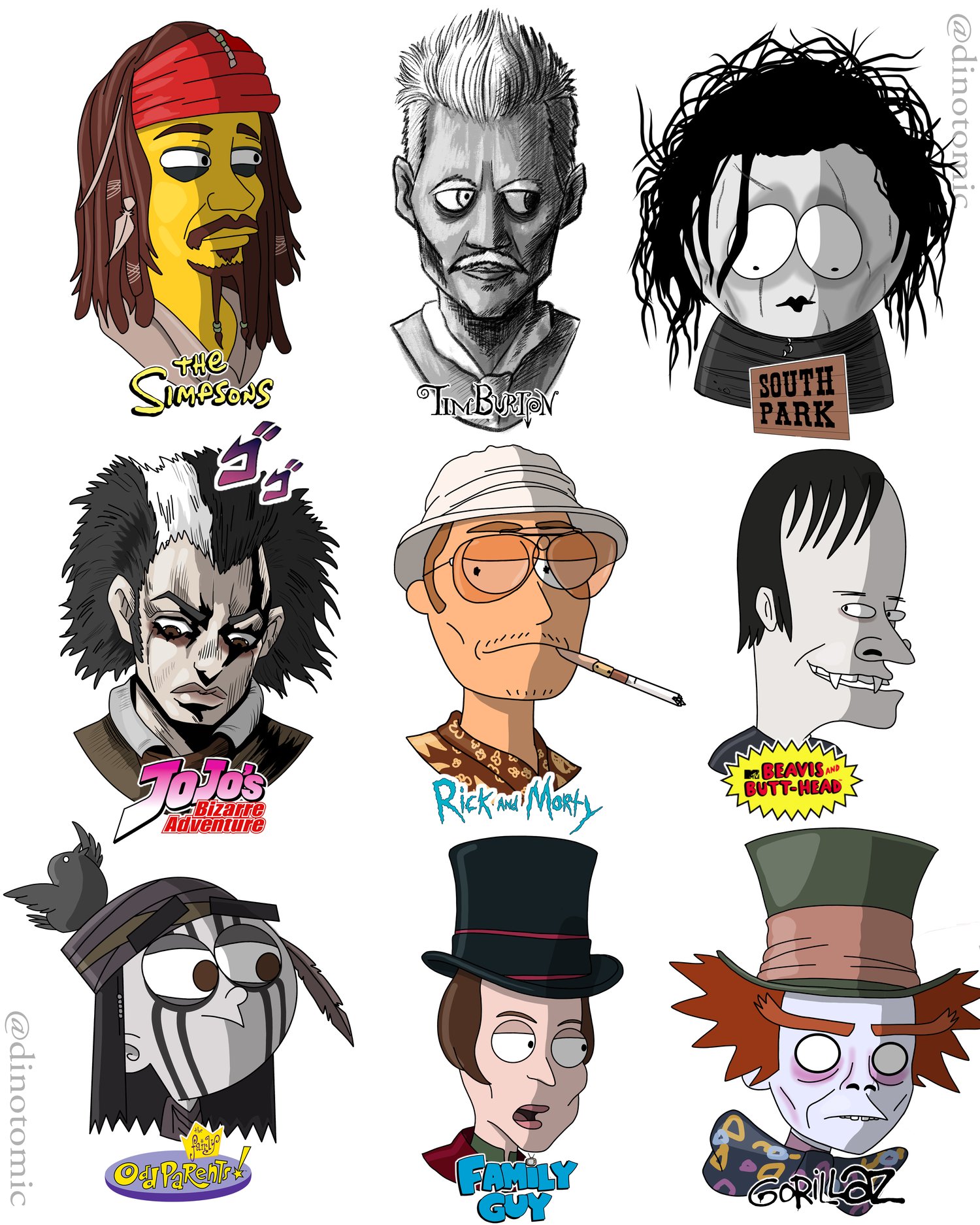Image of #185 Johnny Depp in many styles