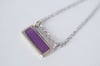 Light Thin Silver Necklace Purple