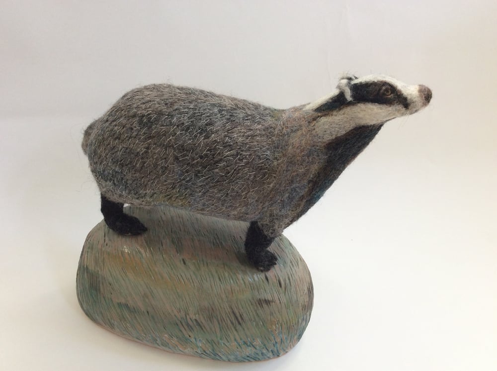 Image of Curious  Badger. (Ceramic Landscape Collection.)