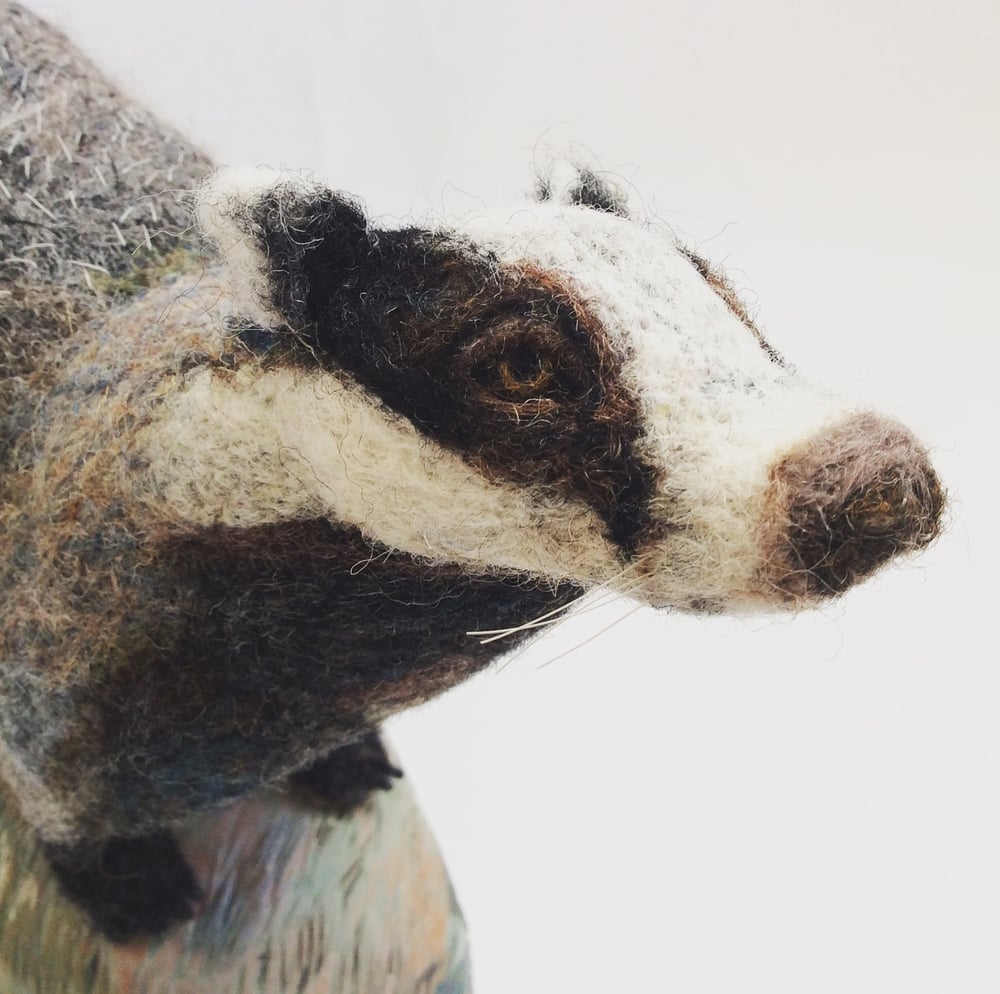 Image of Curious  Badger. (Ceramic Landscape Collection.)