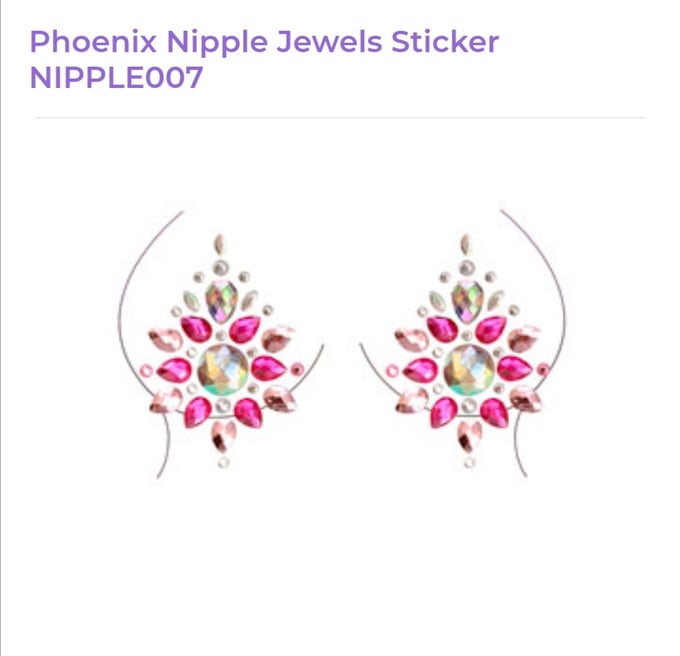 Image of Phoenix adhesive nipple jewels sticker
