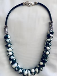 Image 1 of Painted stones & Leather necklace
