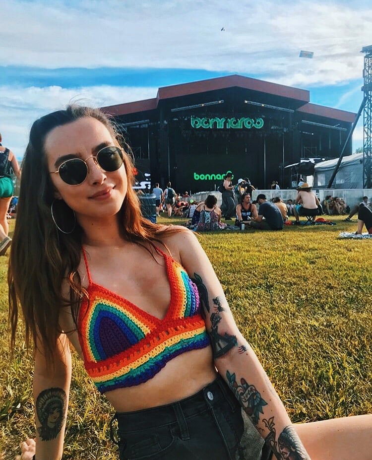 rainbow crochet top