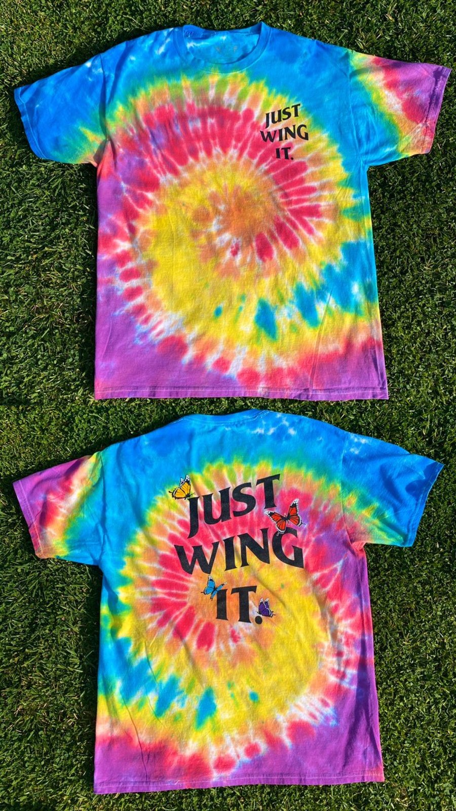 butterfly tie dye shirt