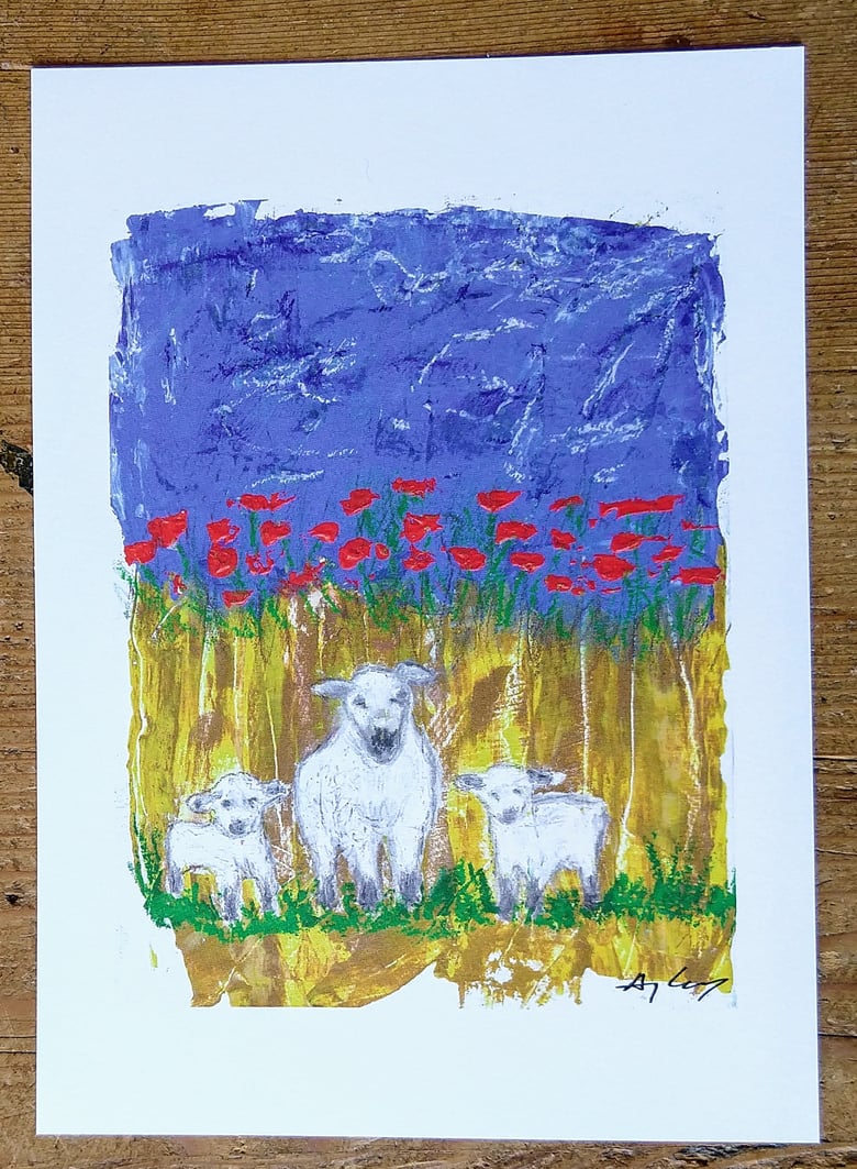 Image of Sheep in the Poppies