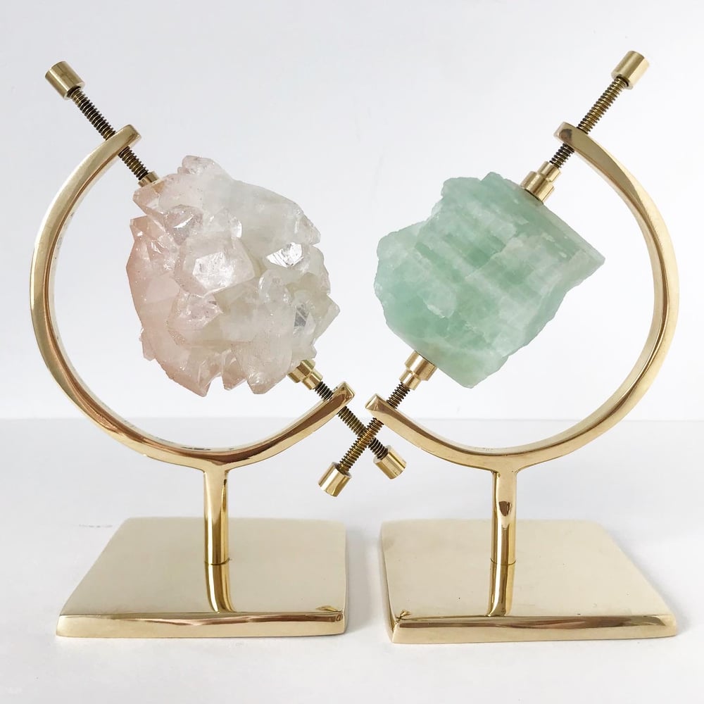 Image of Apophyllite no.10 + Brass Arc Stand