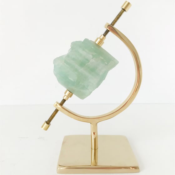 Image of Aquamarine no.15 + Brass Arc Stand