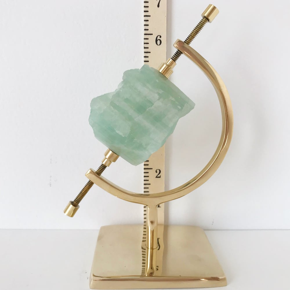 Image of Aquamarine no.15 + Brass Arc Stand