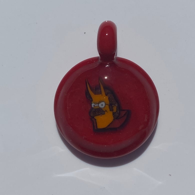 Image of Devil Ned Flanders Glass Murrine Pendant