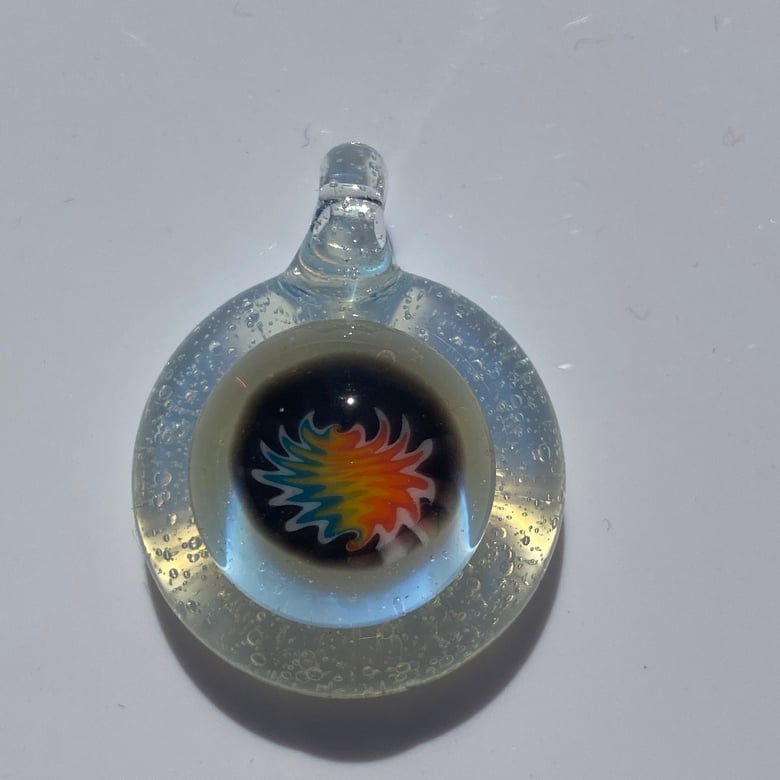 Image of Rainbow Wig Wag Glass Murrine Pendant