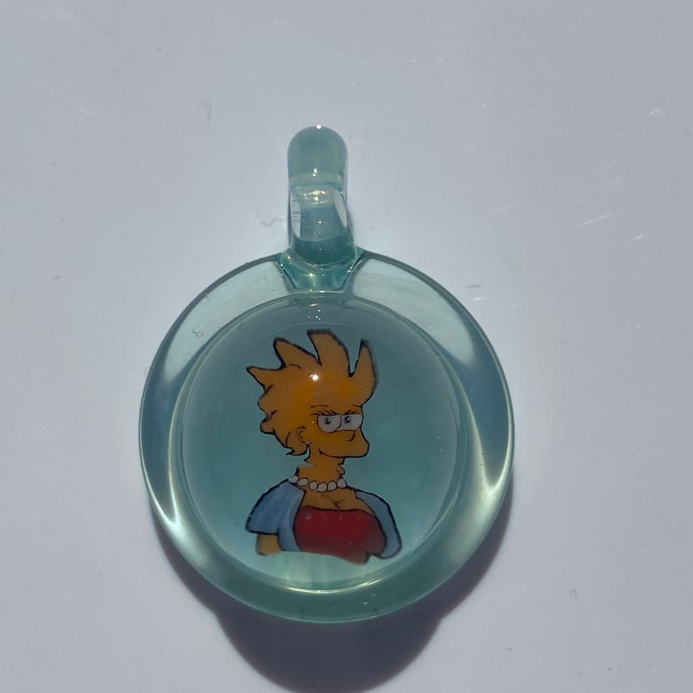 Image of Lisa Simpson For President Glass Murrine Pendant