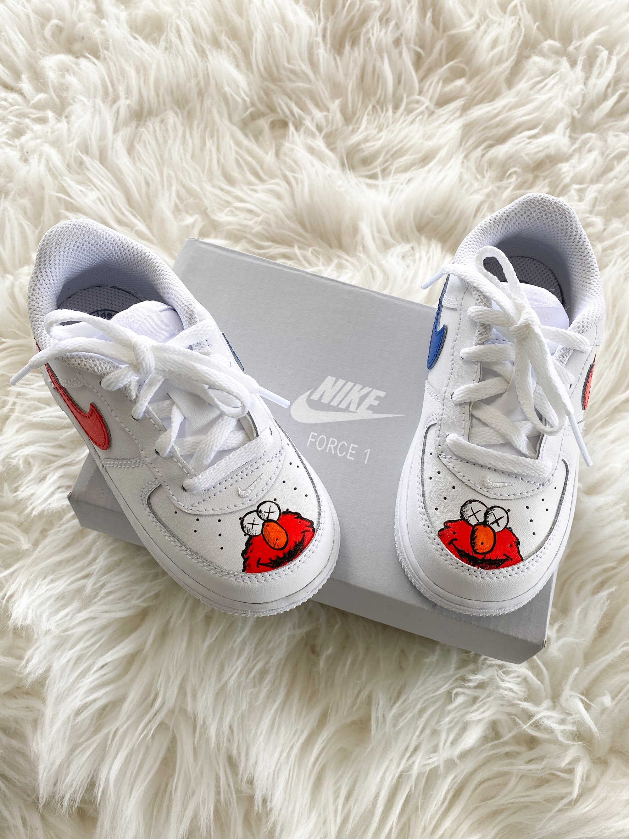 Kaws X Elmo Toddler Air Force 1 S S4customs