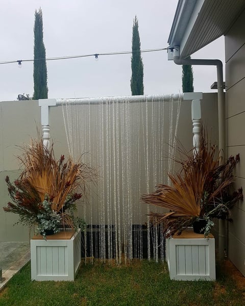 Image of White Wooden Arbour.