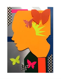 Image 1 of 3D BUTTERFLY ORANGE COLLAGE.
