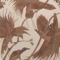 Image 3 of Raggiana birds of paradise & orchids ceramic sgraffito wall art 