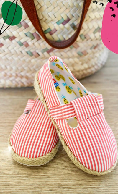 Image of Mini Espadrille Poppy Stripes Shoes (was $54.50)
