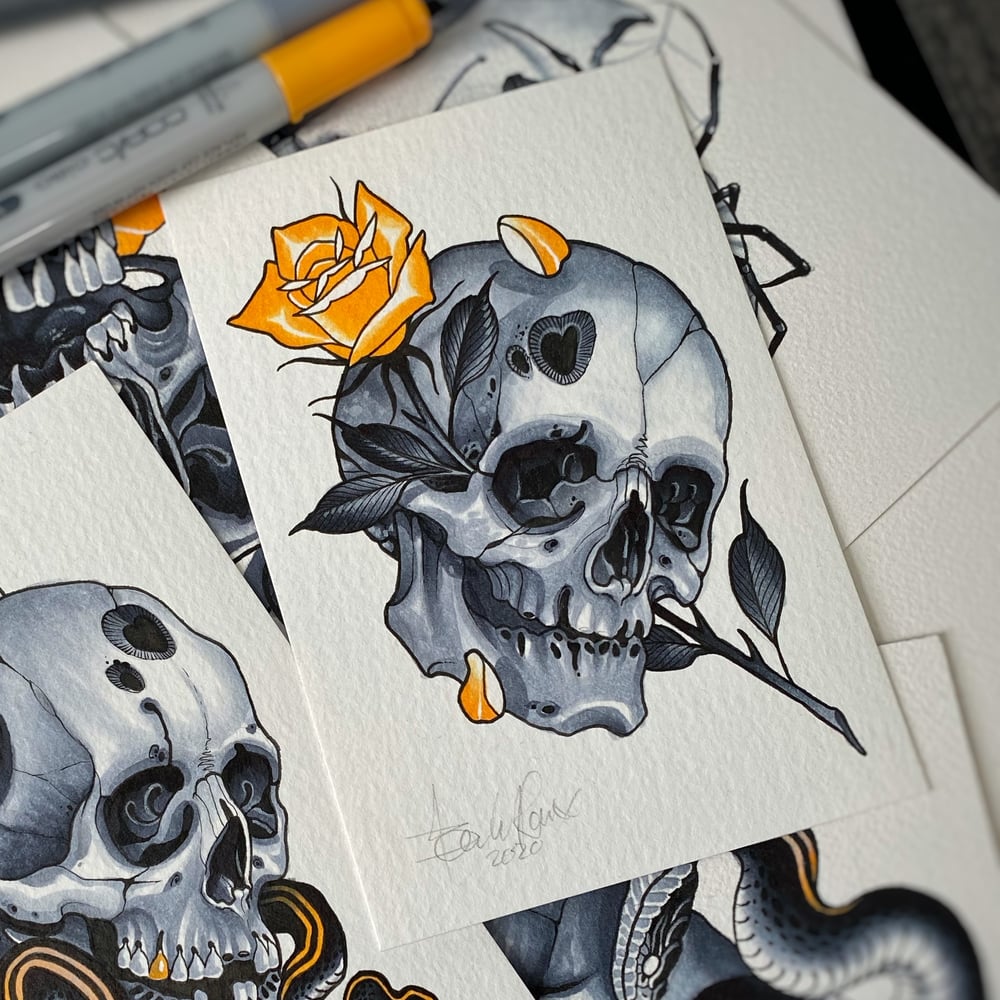 Image of A6 SKULL/ROSE *ORIGINAL*