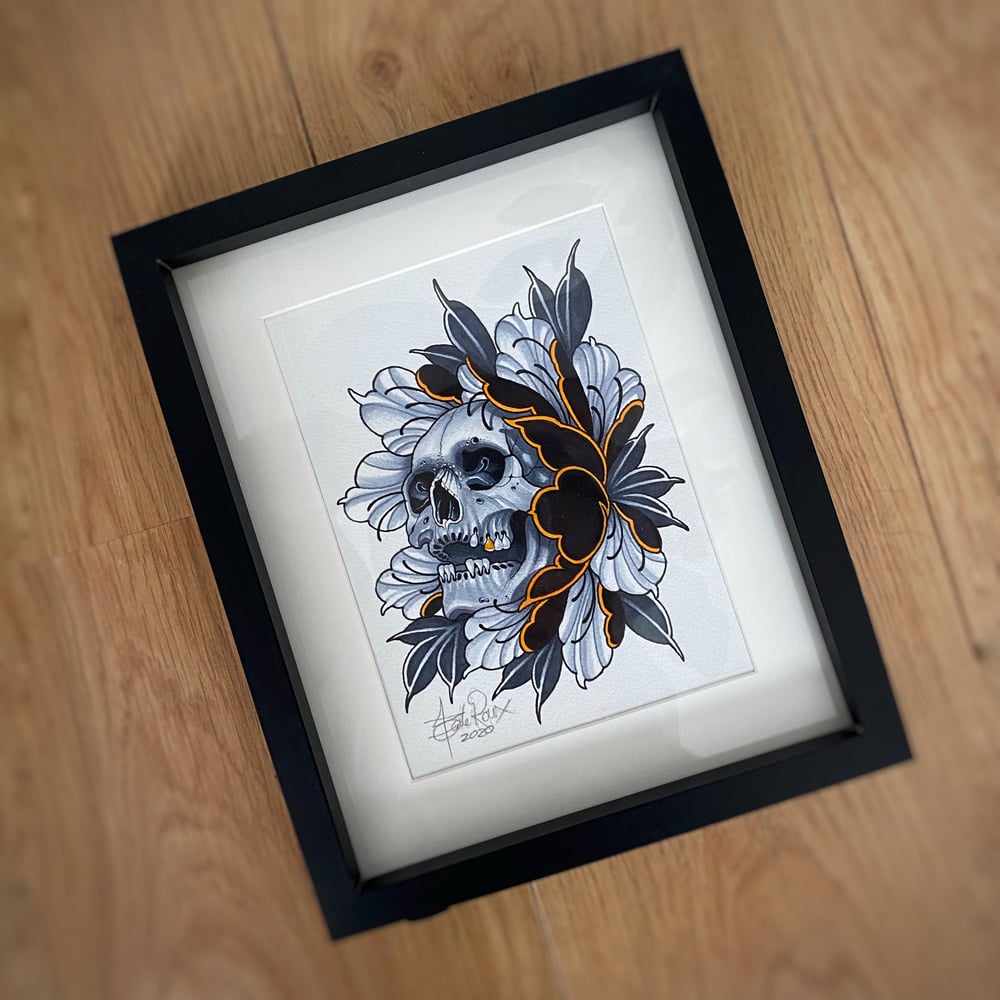 Image of A5 SKULL/PEONIE - *ORIGINAL*