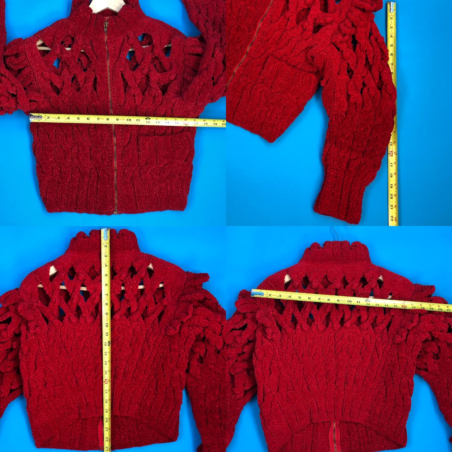 RARE Vintage Vivienne Westwood Red Heavy Knit Jacket 1991 Cut