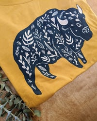 Image 5 of Mustard Floral Bison T-shirt