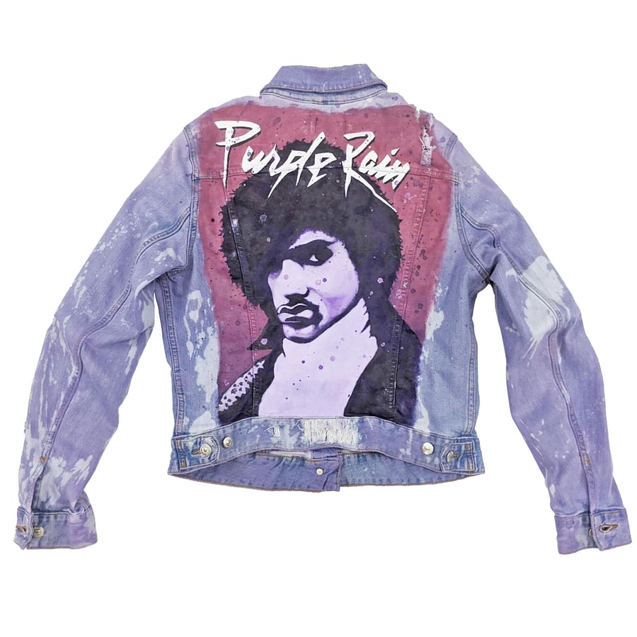 Image of Prince Purple Rain Tribute Customized Women's Denim Jacket
