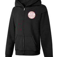 Image 1 of Black Zip Up Hoodie D.R.U.N.K 