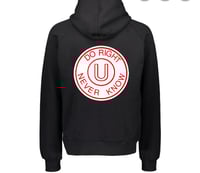 Image 2 of Black Zip Up Hoodie D.R.U.N.K 