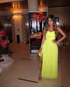 BCBG NEON YELLOW MAXI DRESS WITH SIDE SLIT (SIZE 2)