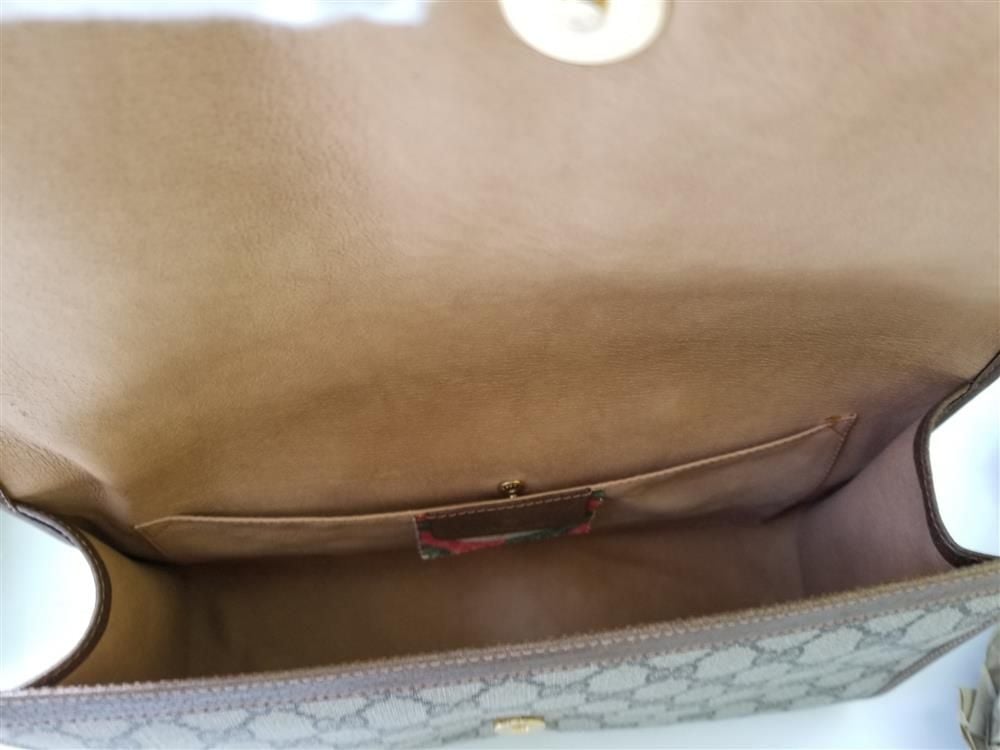 Image of Vintage Gucci brown GG monogram clucth with original box