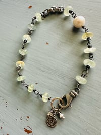 Image 17 of prehnite pearl charm bracelet in 14k and sterling silver