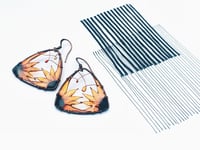 Image 3 of Sunflower Triangle Earrings. Copper earrings