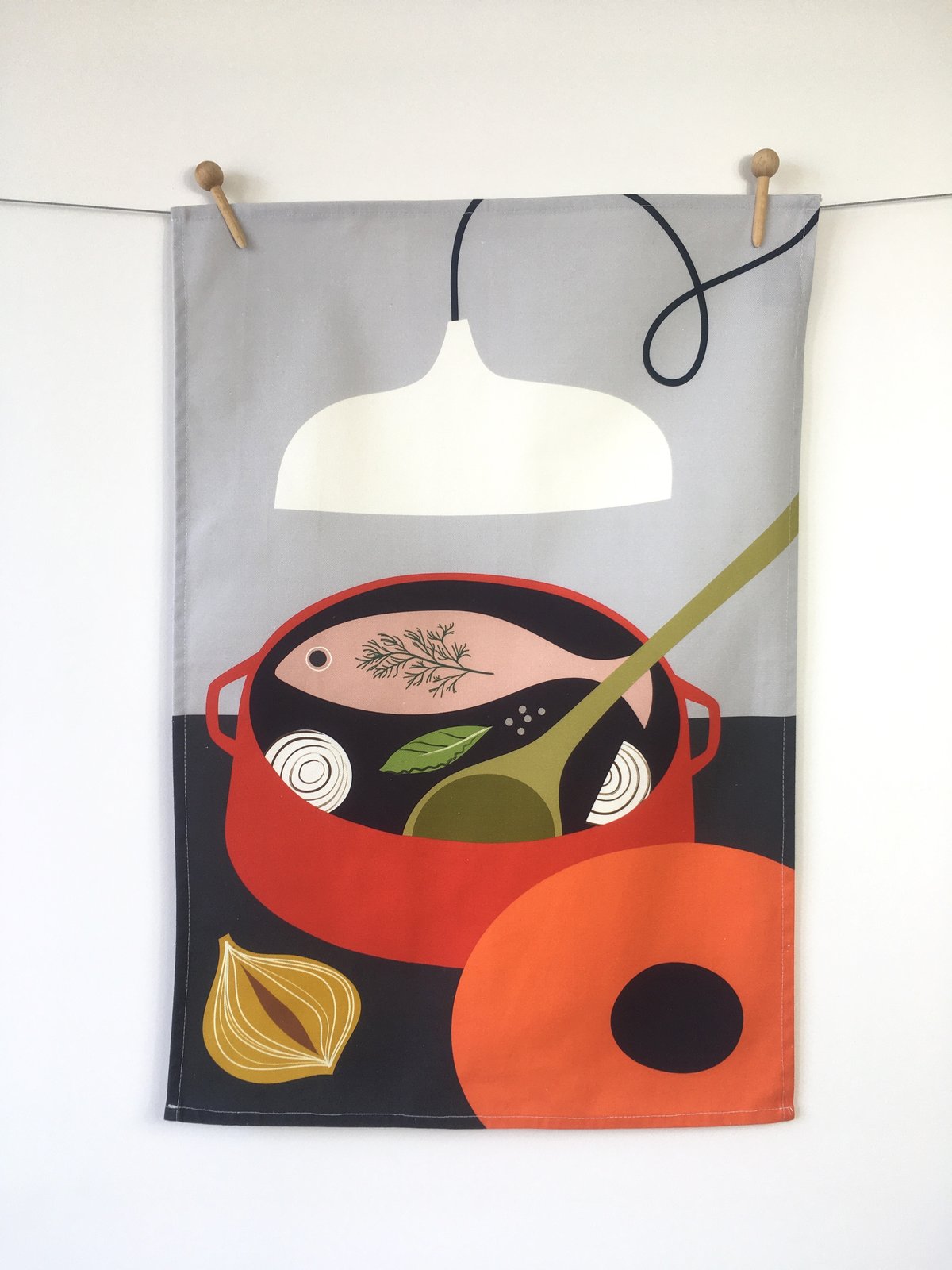 Salmon & Dill Teatowel