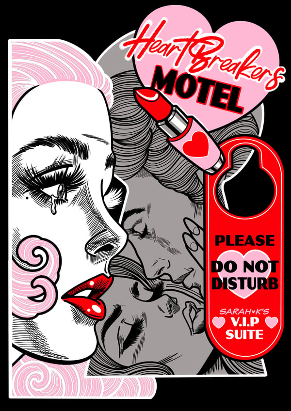 Image of ‘HEARTBREAK MOTEL’ A3 PRINT