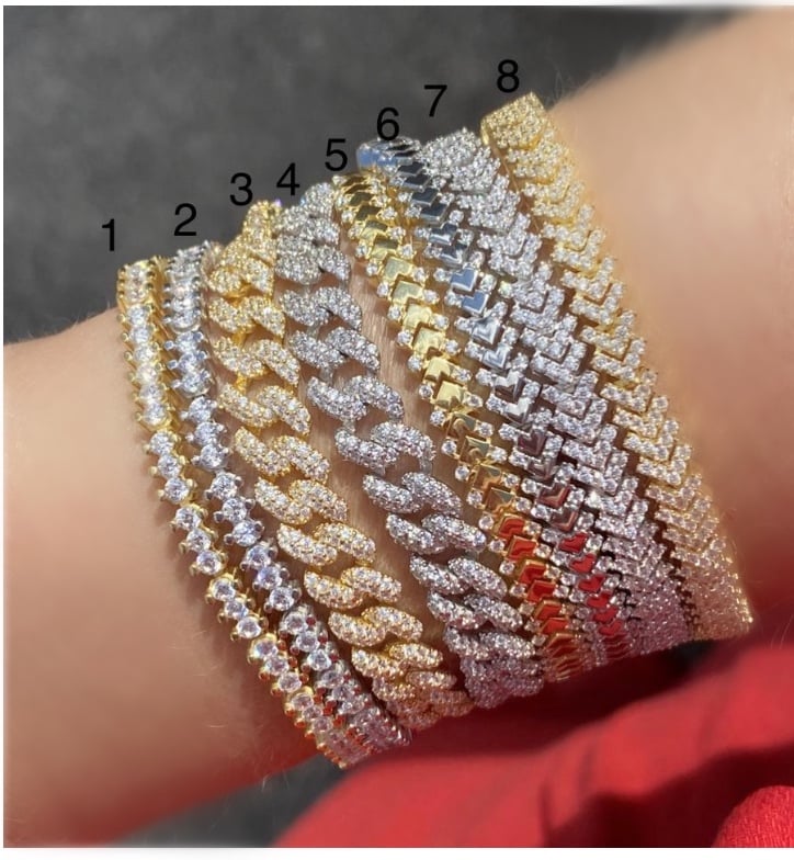 Image of Stacked Diamond bracelets 1-8