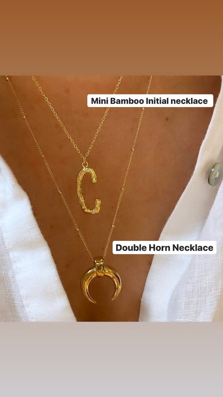 Image of Mini Bamboo Necklace pls add initial at checkout in sellers notes 