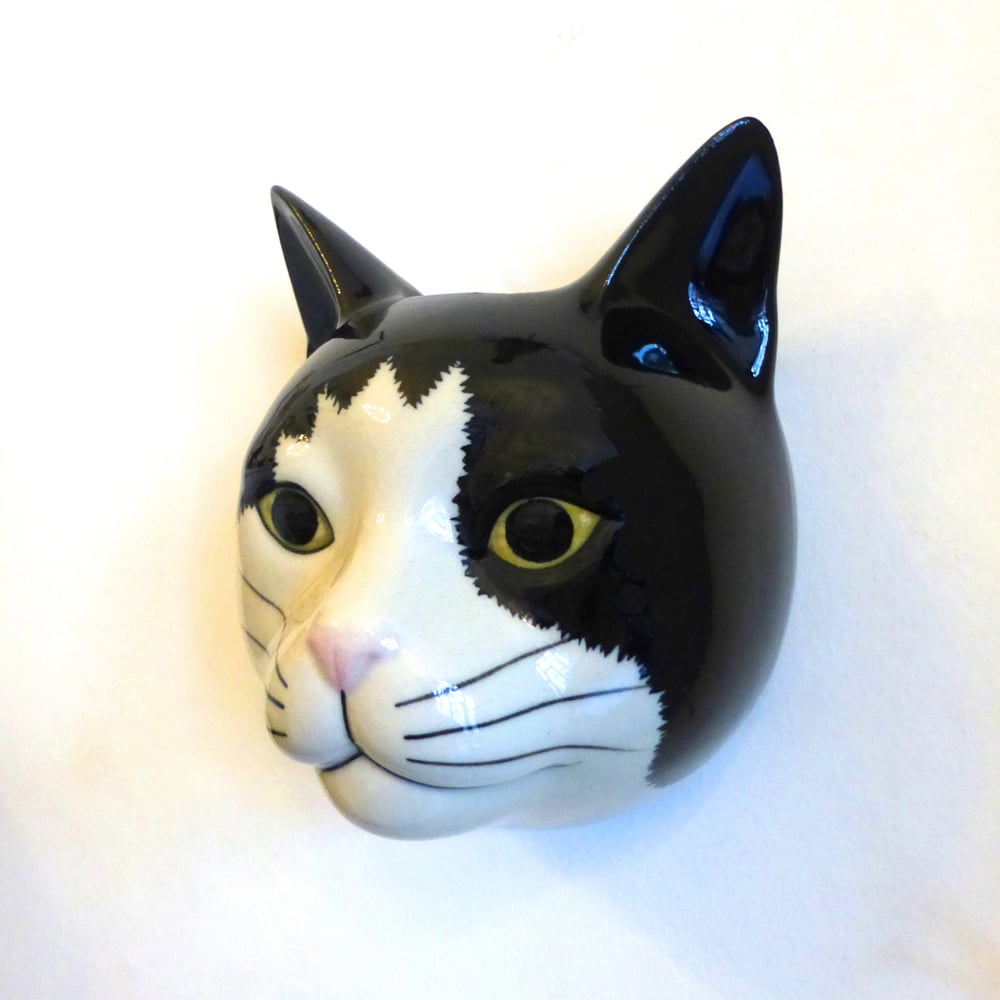 Image of Black & White Cat Wall Vase