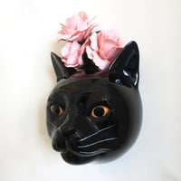 Image 3 of Black Cat Wall Vase