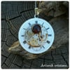 Collier cadran émaillé jaspe