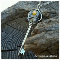 Image 1 of Collier Clé cabochon en porcelaine