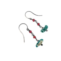 Image 2 of Fox mine turquoise earrings