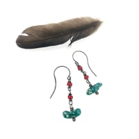 Image 3 of Fox mine turquoise earrings