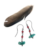 Image 1 of Fox mine turquoise earrings